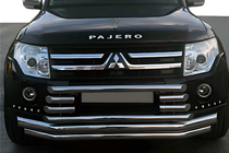 Mitsubishi Pajero Wagon IV 2006-2021 Defensa Delantera ST015-9 (Acero Inoxidable) foto 1