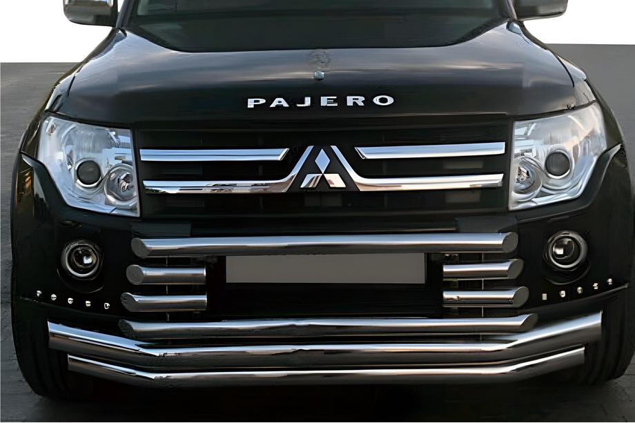 Mitsubishi Pajero Wagon IV 2006-2021 Defensa Delantera ST015-9 (Acero Inoxidable) Image