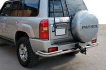 Nissan Patrol Y61 1997-2011 Barra Trasera AK005-3 (Acero Inoxidable) foto 1