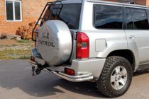 Nissan Patrol Y61 1997-2011 Barra Trasera AK005-3 (Acero Inoxidable) foto 2