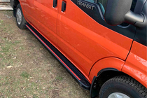 Ford Transit 2000–2014 Estribos Laterales Maya Red (2 uds., Aluminio) L3/L4 (largo) foto 2