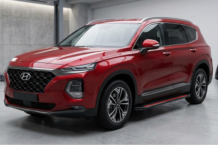 Hyundai Santa Fe 4 2018-2023 Estribos Laterales Maya Red (2 uds., Aluminio) Image