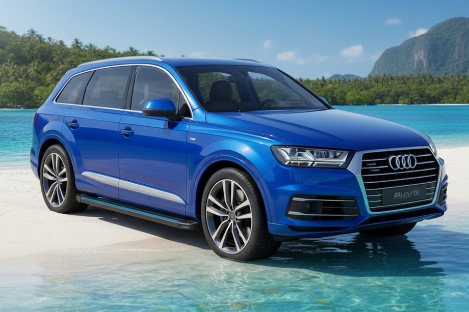 Audi Q7 2015–2026 Estribos Laterales Maya Blue (2 uds., Aluminio) Image
