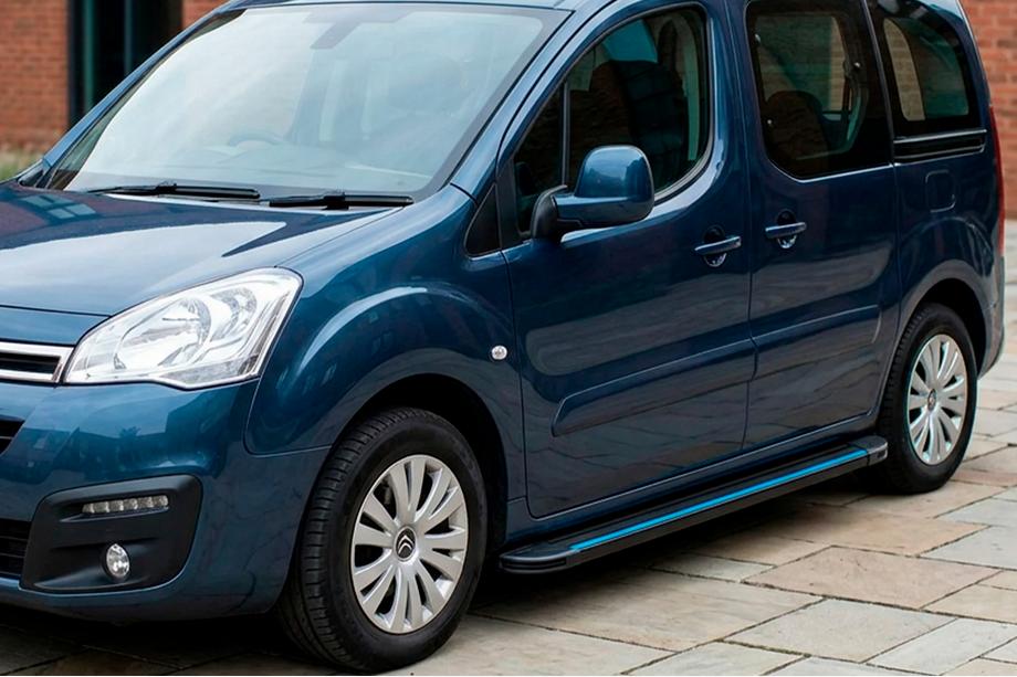 Peugeot Partner Tepee 2008-2018 Estribos Laterales Maya Blue (2 uds., Aluminio) Image