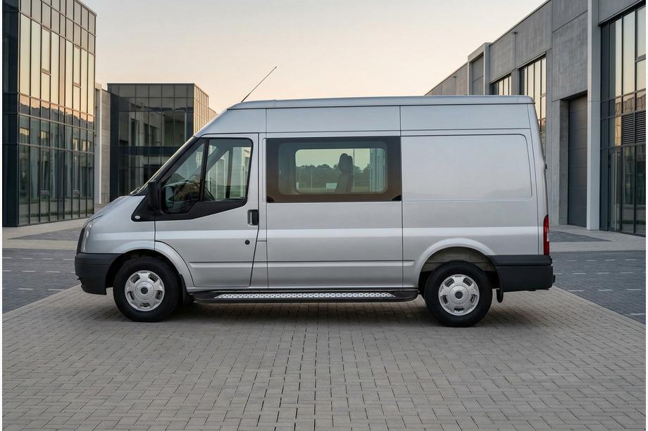 Ford Transit 2000–2014 Estribos Laterales New Vision Black (2 uds., Aluminio) L3/L4 (largo) Image