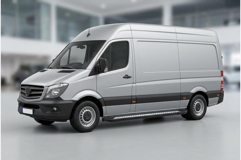 Volkswagen Crafter 2006-2016 Estribos Laterales New Vision Black (2 uds., Aluminio) Largo/ExtraLargo Image