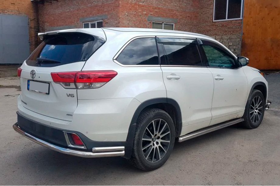 Toyota Highlander 2013-2019 Protector trasero AK005-2 (2 uds., acero inoxidable) Foto 6