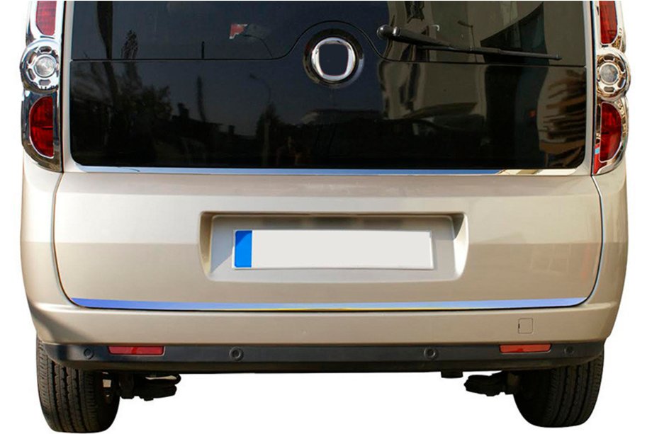 Fiat Doblo II 2010-2022 Moldura inferior de la luneta trasera acero inoxidable Foto 5