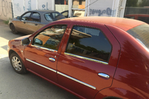 Renault Logan I 2008-2013 Molduras de puerta acero inoxidable (4 uds) Carmos - Acero Inoxidable Turco foto 3