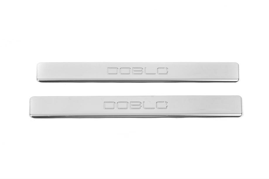 Fiat Doblo II 2010-2022 Protector de umbral OmsaLine (2 uds., acero inoxidable) Image
