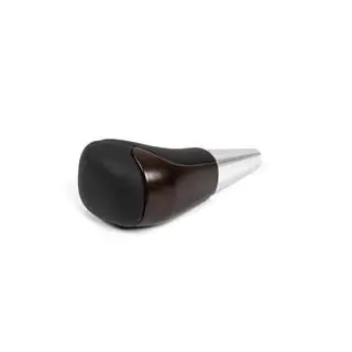 Pomo de Palanca de Cambios (Cuero Negro + Madera Oscura) foto 1