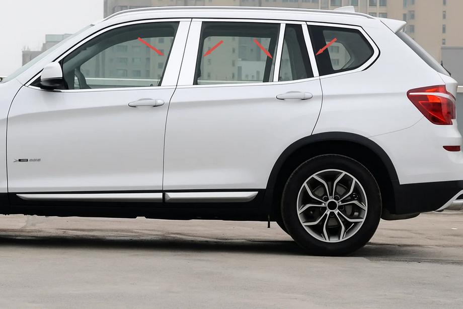 BMW X3 F25 2011-2018 Cubiertas de pilares de puerta en acero inoxidable Image