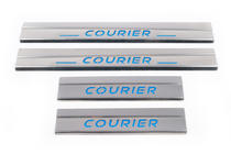 Ford Courier 2014-2023 Protectores de umbral de puerta de acero inoxidable Carmos V2 (4 uds) foto 2