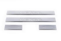 Kia Venga 2010-2019 Protecciones de umbral Carmos (4 uds, acero inoxidable) foto 2