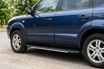 Hyundai Tucson JM 2004- Estribos laterales Bosphorus Grey (2 uds., aluminio) foto 1