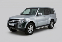 Mitsubishi Pajero Wagon IV 2006-2021 Estribos Laterales Maydos V2 (2 uds., Aluminio y Acero Inoxidable) foto 4