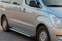 Hyundai H300, H1, Starex 2008-2020 Estribos Laterales Line (2 uds., Aluminio) foto 2