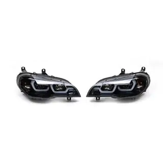 Faros delanteros con iluminación LED (2 uds, oscuros) BMW X5 E70 2007-2013 foto 2