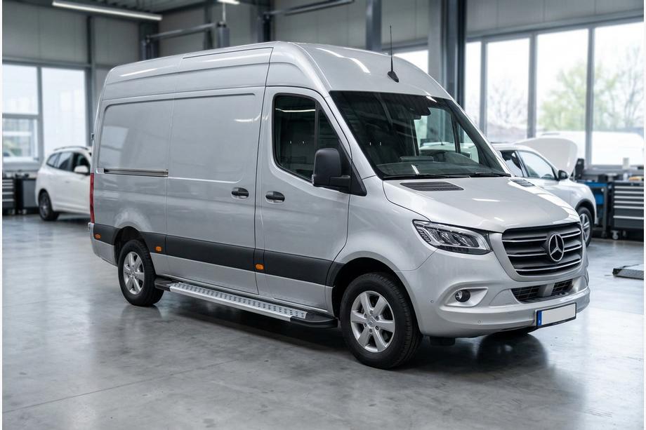 Mercedes Sprinter W907/W910 2018- Estribos Laterales New Vision Grey (2 uds., Aluminio) Image