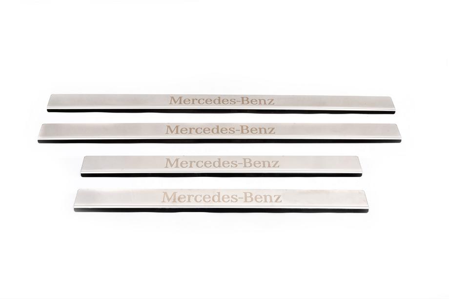 Mercedes E-class W124 1984–1997 Protector de umbral de puerta de acero inoxidable Carmos (4 uds) Image