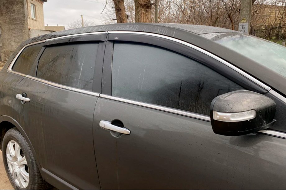 Mazda CX-9 2007-2016 Deflectores de ventana con moldura cromada (4 uds, HIC) Foto 1