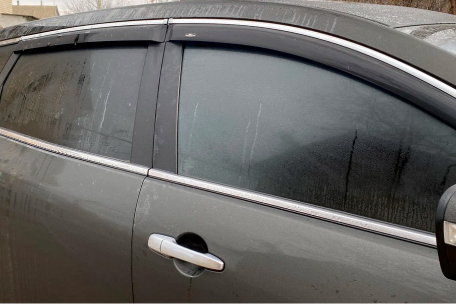 Mazda CX-9 2007-2016 Deflectores de ventana con moldura cromada (4 uds, HIC) Foto 2