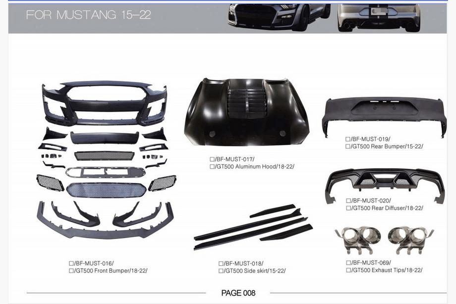 Ford Mustang 2015-2023 Kit de Carrocería Completo Foto 9