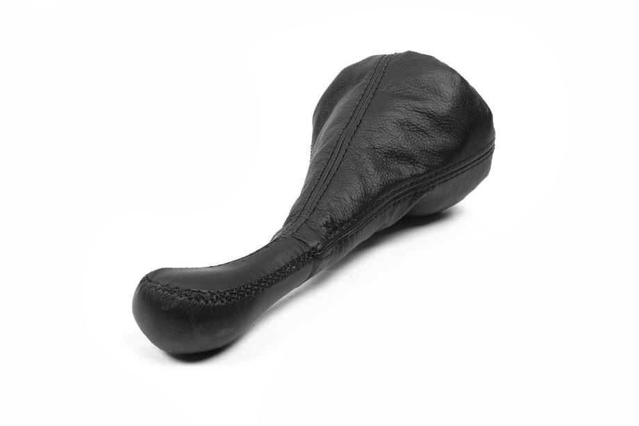 Funda universal de palanca de cambios con pomo (negro, cuero) Foto 3