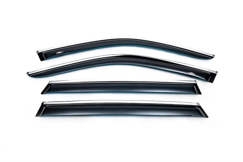 BMW X5 E70 2007-2013 Deflectores de ventana con moldura cromada (4 uds, HIC) Image