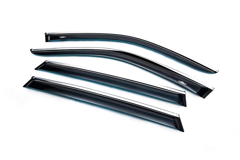BMW X5 E70 2007-2013 Deflectores de ventana con moldura cromada (4 uds, HIC) Foto 2