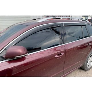 Deflectores de ventana con moldura cromada SW (4 uds, HIC) Skoda Superb 2009-2015 foto 1