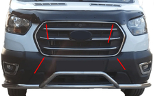 Ford Transit 2014- Embellecedores Cromados para Parrilla (2019+, 4 uds, Acero Inoxidable) Carmos - Acero Inoxidable Turco foto 1