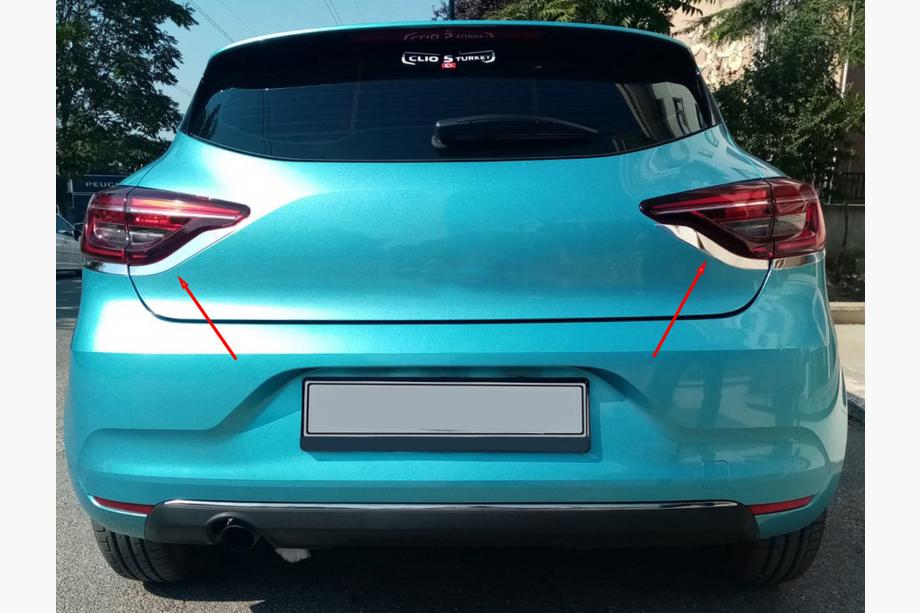 Renault Clio V 2019- Cubiertas Cromadas para Luces Traseras (2 uds, Acero Inoxidable) Image