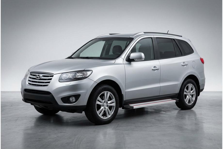 Hyundai Santa Fe 2 2006-2012 Estribos Laterales Maya Rojo-Gris (2 uds., Aluminio) Image