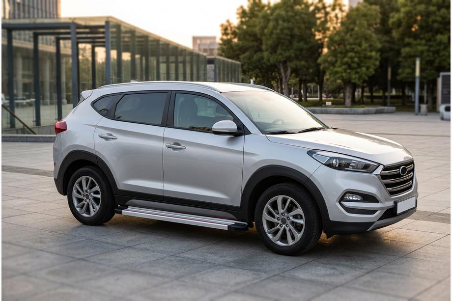Hyundai Tucson TL 2016-2021 Estribos Laterales Maya Rojo-Gris (2 uds., Aluminio) Image