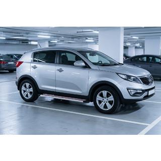 Estribos Laterales Maya Rojo-Gris (2 uds., Aluminio) Kia Sportage 2010-2015 foto 1