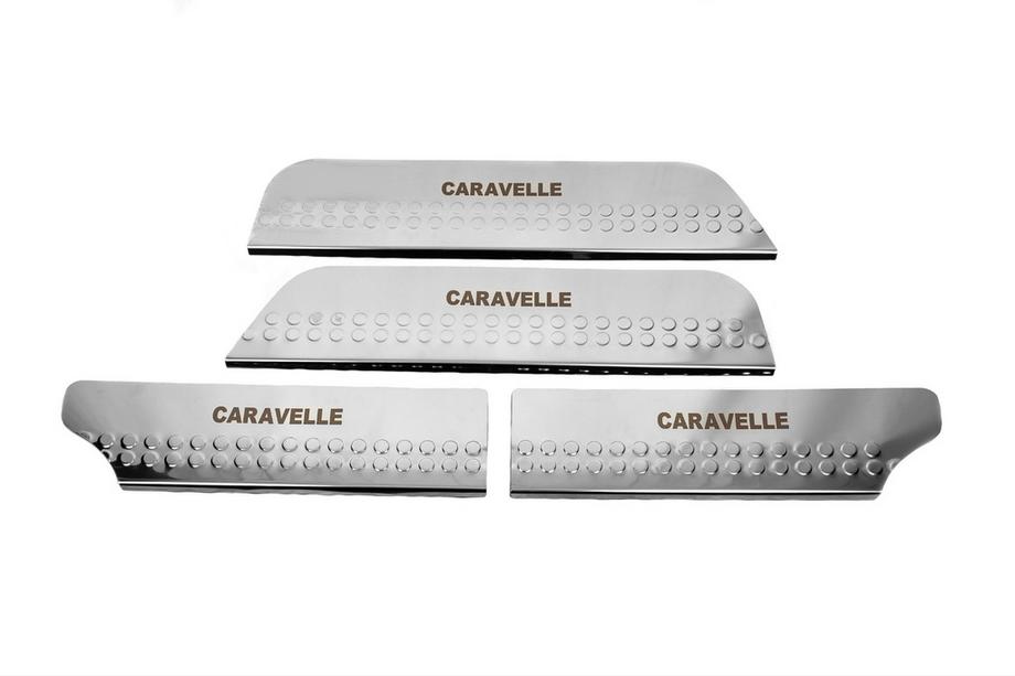Volkswagen T4 Caravelle/Multivan 1990–2003 Placas de umbral interior tipo-4 (acero inoxidable) 3 piezas, Caravella Foto 5