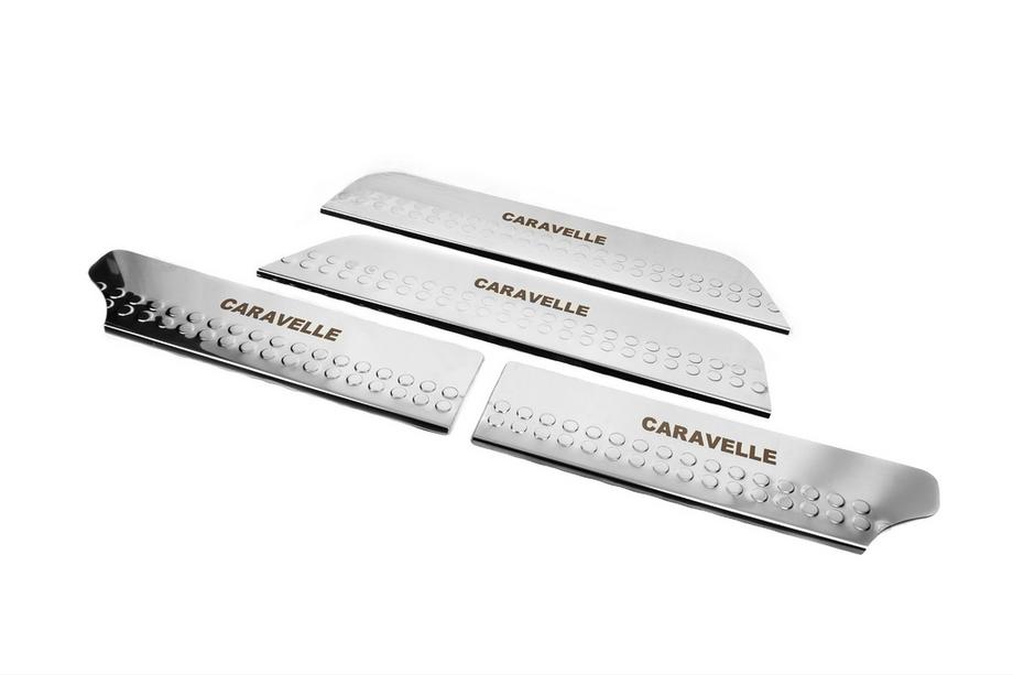 Volkswagen T4 Caravelle/Multivan 1990–2003 Placas de umbral interior tipo-4 (acero inoxidable) 3 piezas, Caravella Foto 6