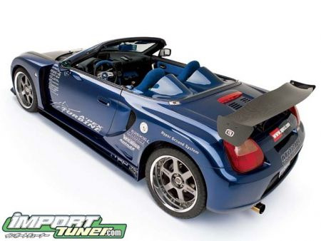 Toyota tuning en el ejemplo de Toyota MR-S de Apexi USA