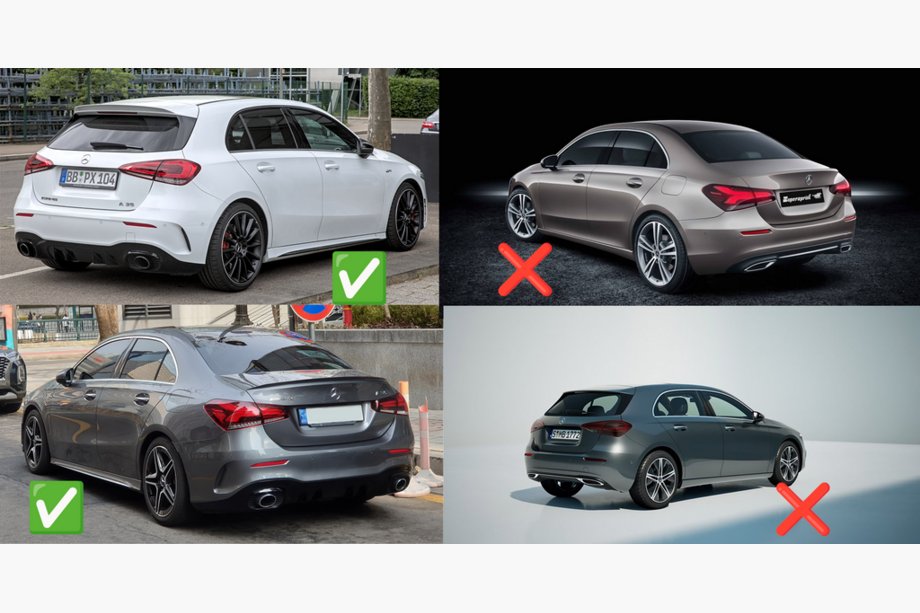 Mercedes A-class W177 2018- Guardabarros originales Premium AMG / A35 (4 uds) Foto 3