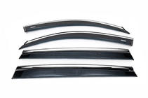 Skoda Kodiaq 2016-2023 Deflectores de ventana con moldura cromada (4 uds, Niken) foto 2