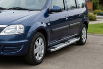 Dacia Logan MCV 2004-2014 Estribos Laterales Mevsim Grey (2 uds., Aluminio) foto 1