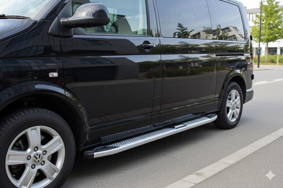 Volkswagen T5 Transporter 2003-2010 Estribos Laterales Mevsim Grey (2 uds., Aluminio) Foto 3