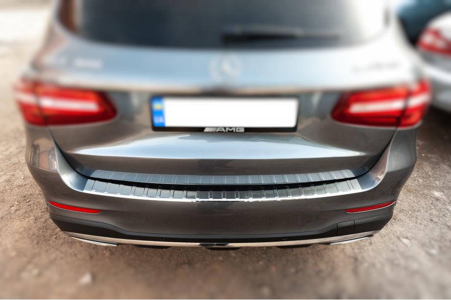Mercedes GLC X253 2015-2022 Protector de parachoques trasero Carmos (2015-2019, acero inoxidable) Foto 4