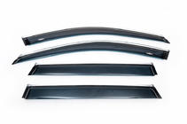 BMW X1 F48 2015-2022 Deflectores de ventana con moldura cromada (4 uds, HIC) foto 2