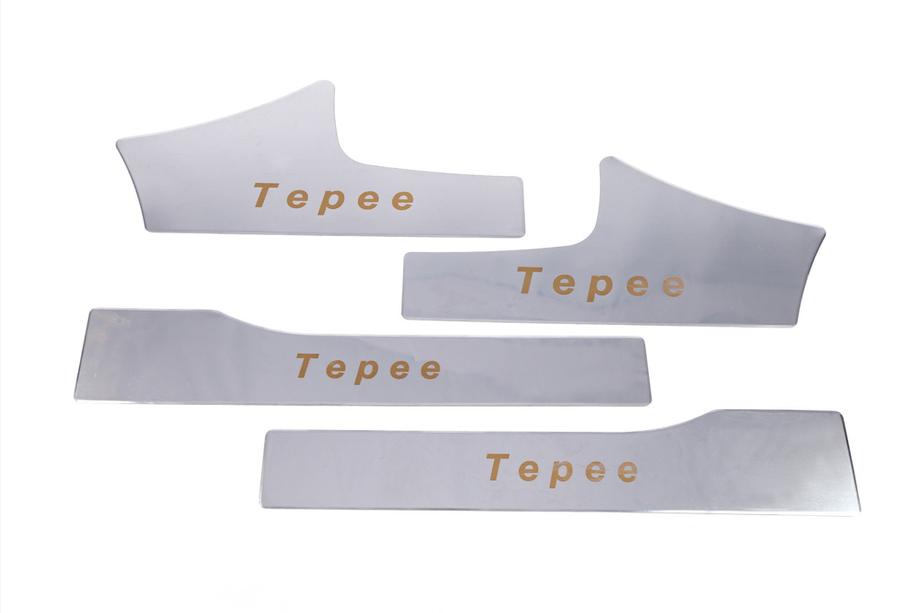 Peugeot Partner Tepee 2008-2018 Protecciones de umbral interior Carmos acero inoxidable 4 uds, Carmos - Acero Turco Foto 2