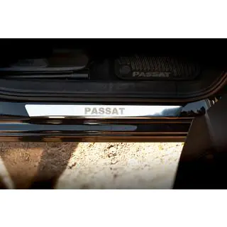 Protector de umbral Carmos V1 (4 uds, acero inoxidable) Volkswagen Passat B7 2012-2015 foto 2