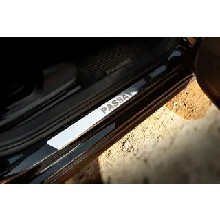 Protector de umbral Carmos V1 (4 uds, acero inoxidable) Volkswagen Passat B7 2012-2015 foto 1