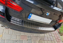 BMW 5 Series F10/F11 2010–2016 Protector de Parachoques Trasero Carmos (SW, Acero Inoxidable) foto 1