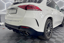 Mercedes GLE W167 2018- Difusor trasero con colas de escape GLE63 Black (2018-2026) foto 1